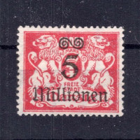 Selo Cidade Livre de Dantzig, Mi.167 (SG 151), (*), 5 000 000 M