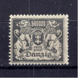 Sello Ciudad Libre de Dánzig, Mi.154 (SG 132), MH, 50 000 M
