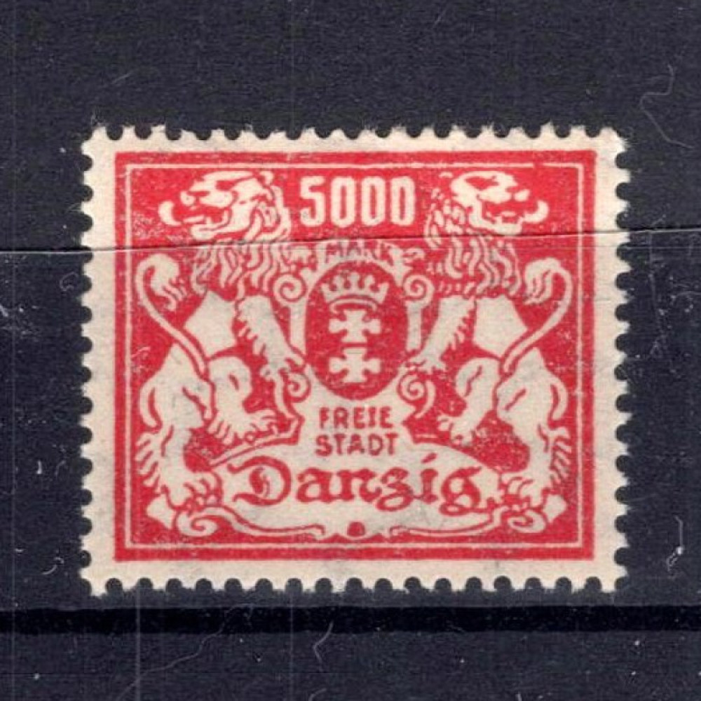 Briefmarke Frei Stadt Danzig, Mi.152 (SG 130)*, 5000 M