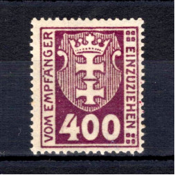 Sello Ciudad Libre de Dánzig, MH, 400 Pf