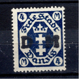 Sello Ciudad Libre de Dánzig, Mi.D2 (SG O95), MH, 10 German