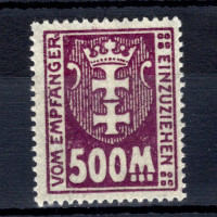 Známka Danzig, Mi.P25X (SG D122)*, 500 German