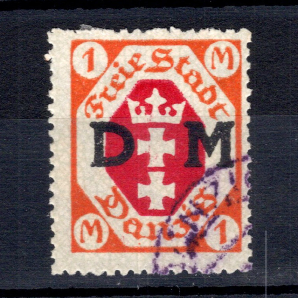 Známka Danzig, Mi.D11 (SG O106)#, 1 M Známka Danzig, Mi.D11 (SG O106)#, 1 M