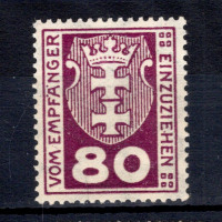 Známka Danzig, Mi.P22Y (SG D119a)*, 80 Pf