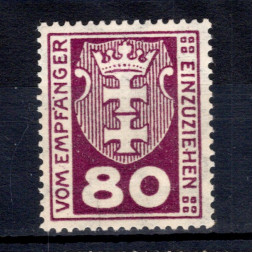 Známka Danzig, Mi.P22Y (SG D119a)*, 80 Pf