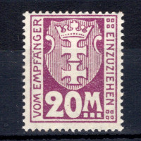 Známka Danzig, Mi.P22Y (SG D119a)*, 20 M Známka Danzig, Mi.P22Y (SG D119a)*, 20 M