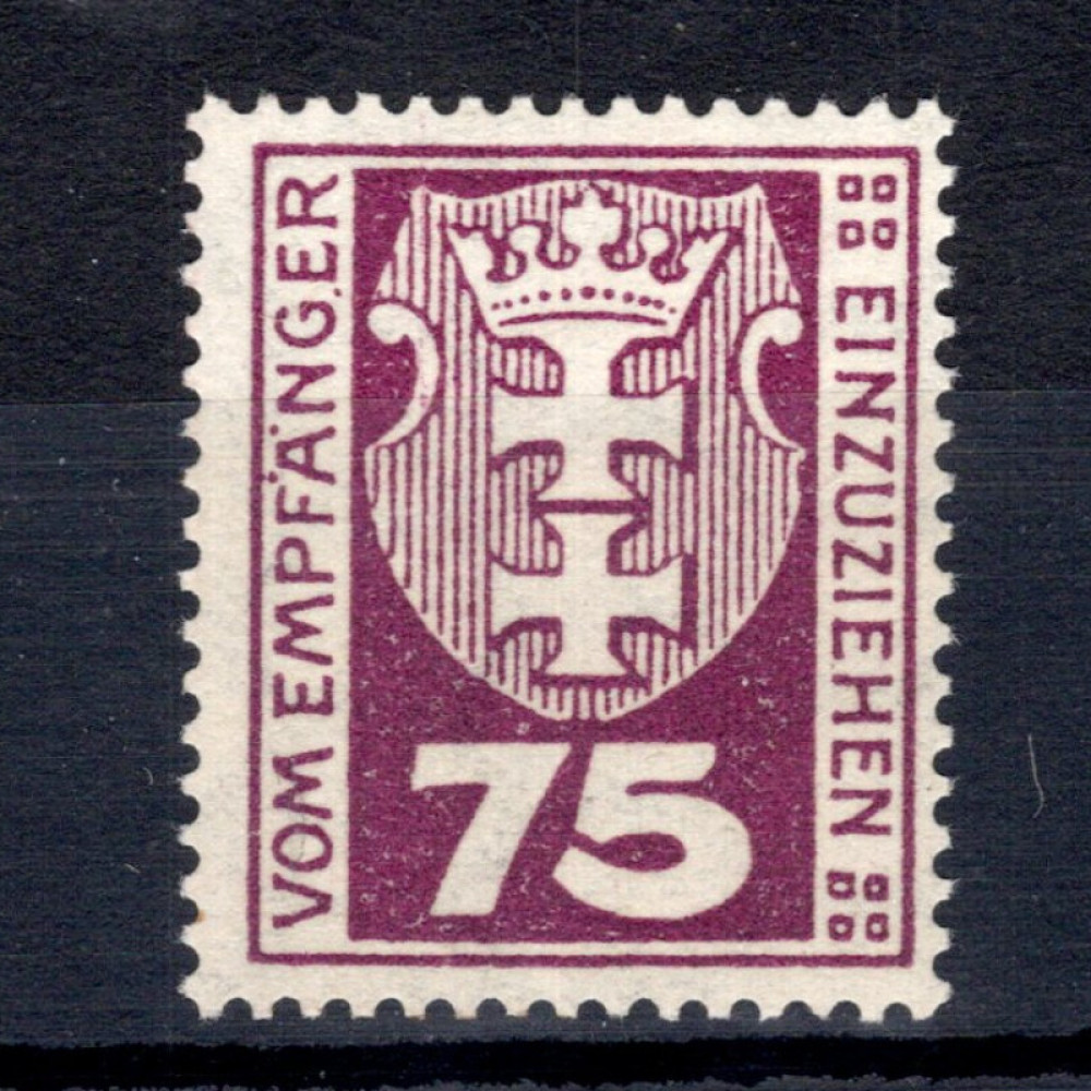 Známka Danzig, Mi.P5 (SG D98)*, 75 Pf Známka Danzig, Mi.P5 (SG D98)*, 75 Pf