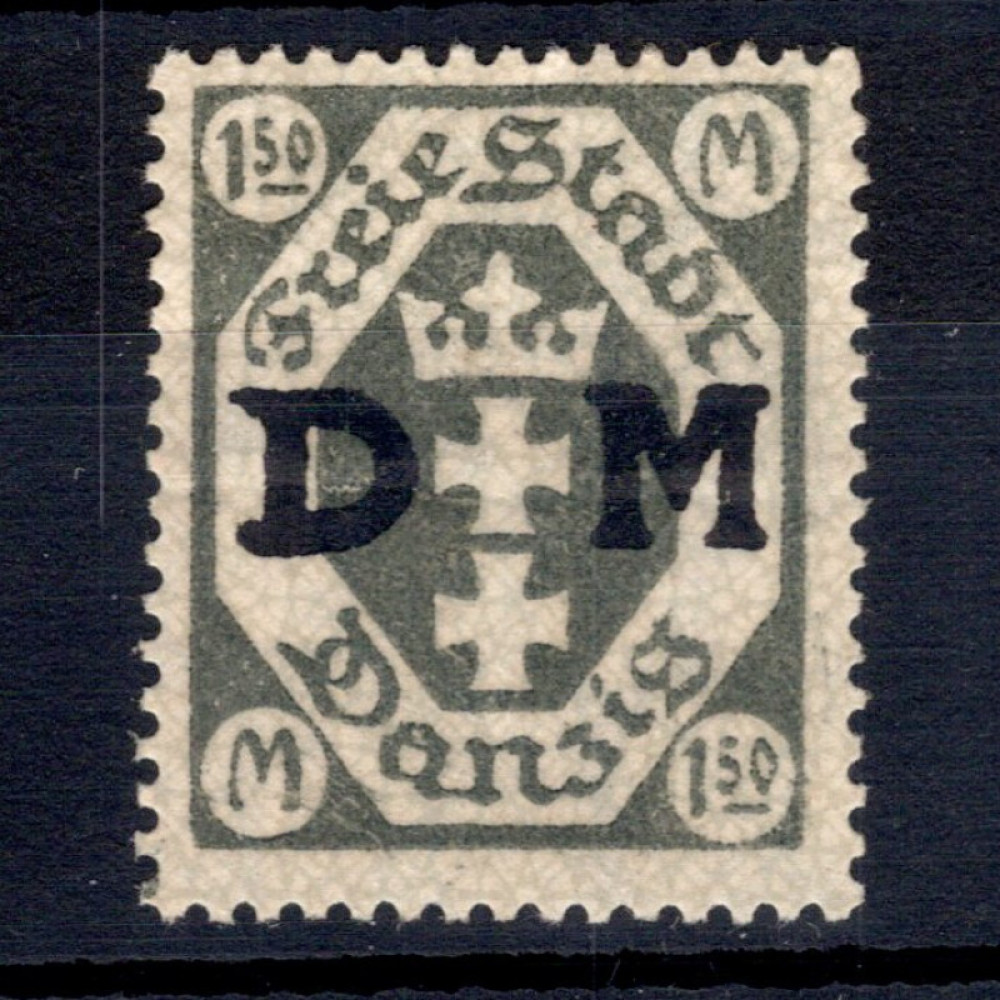 Známka Danzig, Mi.D22 (SG O109)*, 1.5 M Známka Danzig, Mi.D22 (SG O109)*, 1.5 M