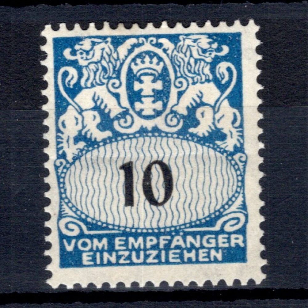 Známka Danzig, Mi.P31 (SG D179)*, 10 Pf Známka Danzig, Mi.P31 (SG D179)*, 10 Pf