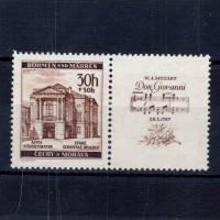 Známka s kupóny Protektorát Č.a M., Pof.68*, 30 + 30H