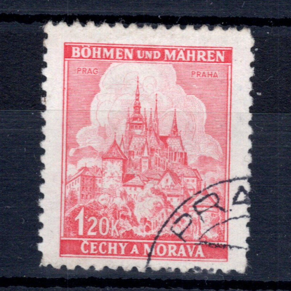 Známka Protektorát Č.a M., Pof.57#, 1.20K Známka Protektorát Č.a M., Pof.57#, 1.20K