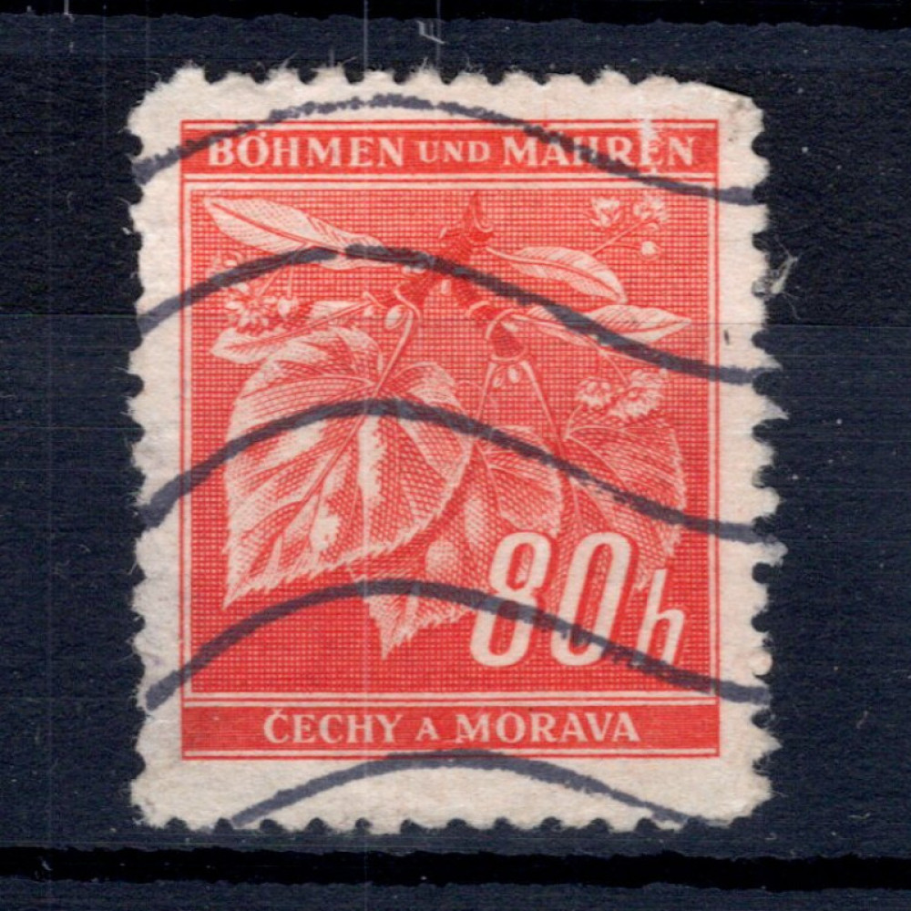 Známka Protektorát Č.a M., Pof.55#, 80H Známka Protektorát Č.a M., Pof.55#, 80H