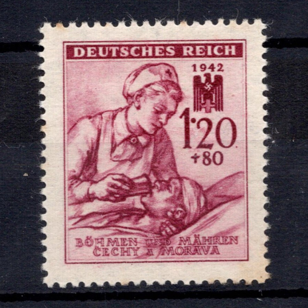 Známka Protektorát Č.a M., Pof.101*, 1.20 + 0.8K Známka Protektorát Č.a M., Pof.101*, 1.20 + 0.8K