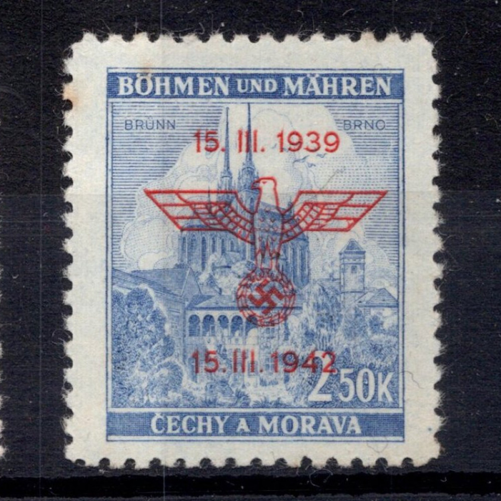 Známka Protektorát Č.a M., Pof.73*, 2,50K Známka Protektorát Č.a M., Pof.73*, 2,50K