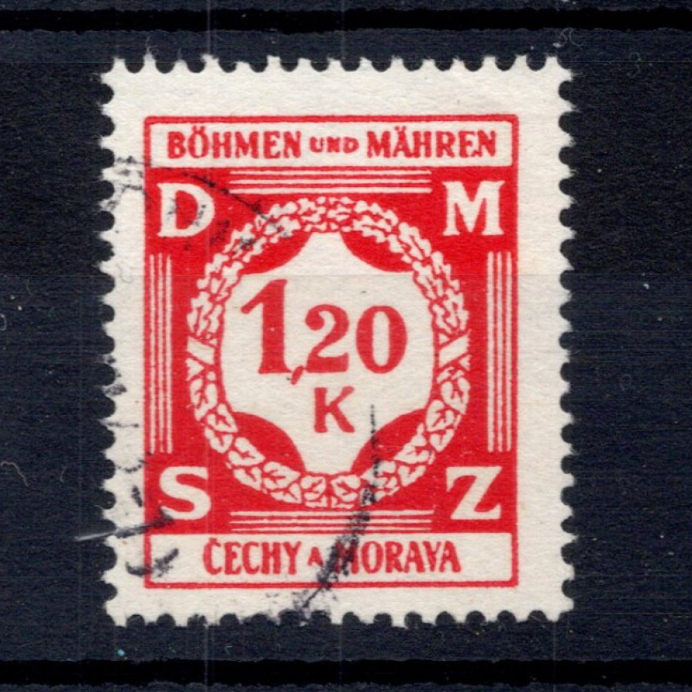 Známka Protektorát Č.a M., Pof.SL7#, 1.20K Známka Protektorát Č.a M., Pof.SL7#, 1.20K