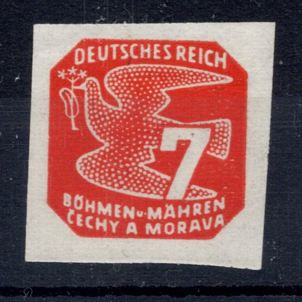 Známka Protektorát Č.a M., Pof.NV12*, 7H Známka Protektorát Č.a M., Pof.NV12*, 7H