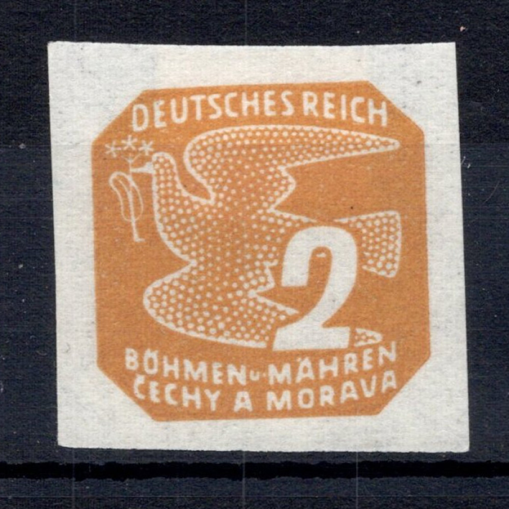 Briefmarke Böhmen und Mähren Protektorat, Pof.NV1 (Mi. 42)*, 2H