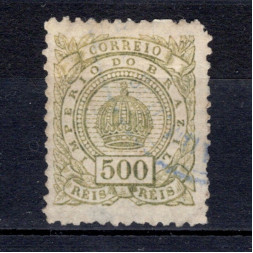 Sello Brasil, Mi.64 (SG 85a), Usado #, 500 R