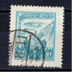 Sello Corea del Sur, Mi.213x (Scott 212F), Usado #, 20 ₩