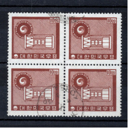 Bloque de cuatro Corea del Sur, Mi.360 (SG 443), Usado #, 10 ₩