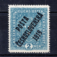 Známka ČSR, Pof.48II**, I. typ přetisku, 2K