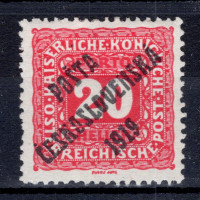 Známka ČSR, Pof.75*, III. typ, 20h Známka ČSR, Pof.75*, III. typ, 20h