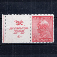 Známka s kupóny ČSR, Pof.323**, 1 Kč