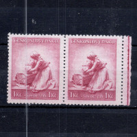 Dvojpáska ČSR, Pof.316**, 1 Kč + 50h