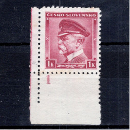 Selo com número de chapa Tchecoslováquia, Pof.352 (Pof. 352), MH, 1 K