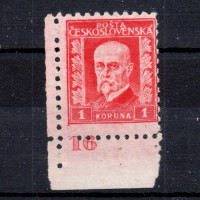 Známka s DČ ČSR, Pof.208*, 1 Kč
