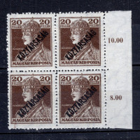 Čtyřblok Maďarsko, Mi.215 (SG 275)**, 20 fi