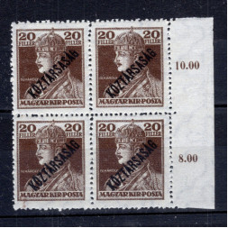 Viererblock Ungarn, Mi.215 (SG 275)**, 20 fi