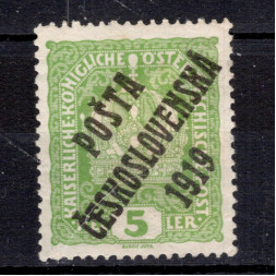Briefmarke Tschechoslowakie, Pof.34 (Mi. 41)*, 5h