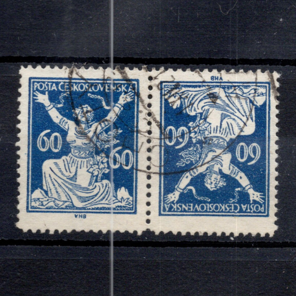 Tête-bêche pair Czechoslovakia, Pof.157TBa (Mi. 176 B K), MH, 60h