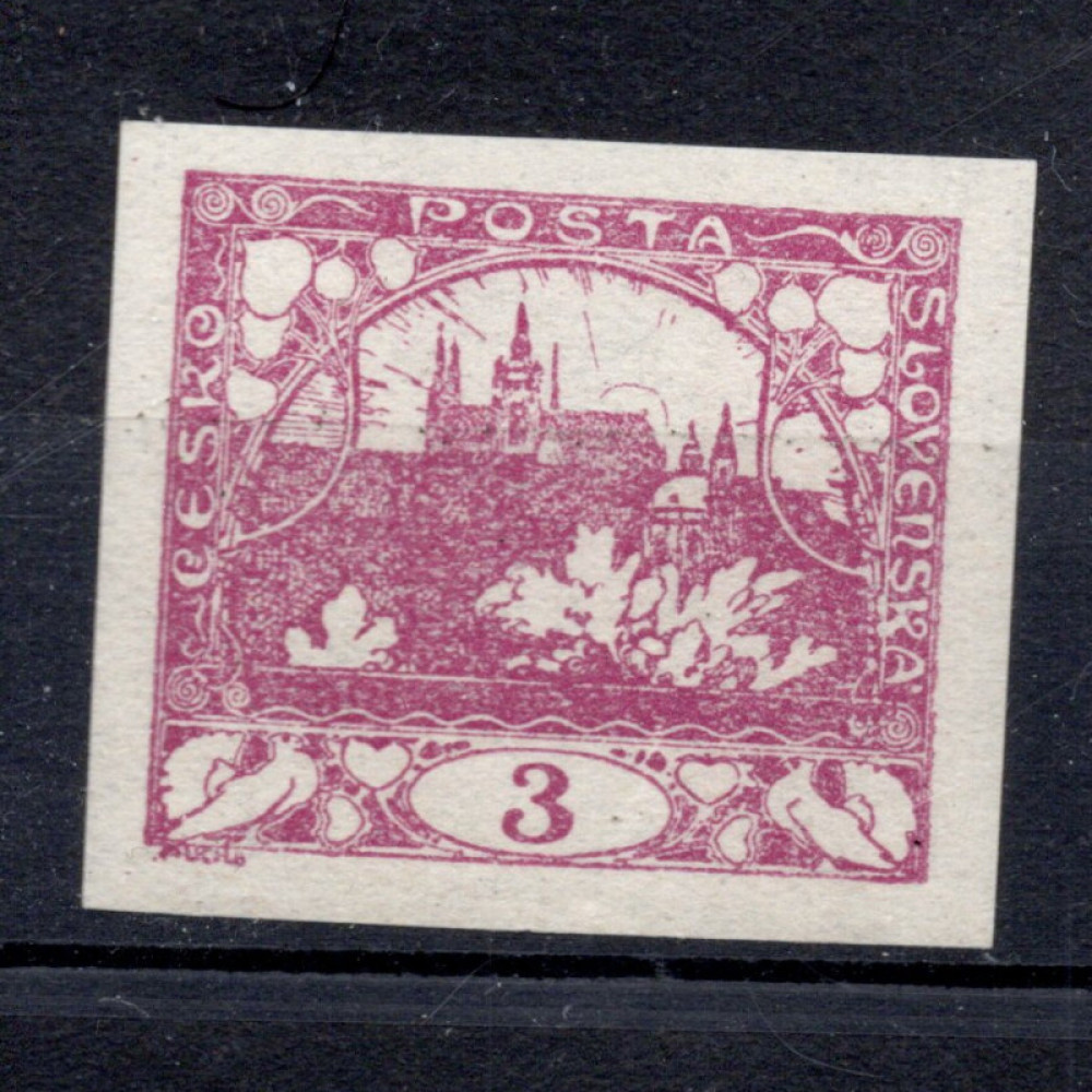 Sello Checoslovaquia, Pof.2 (Mi. 1), MNH, 3h