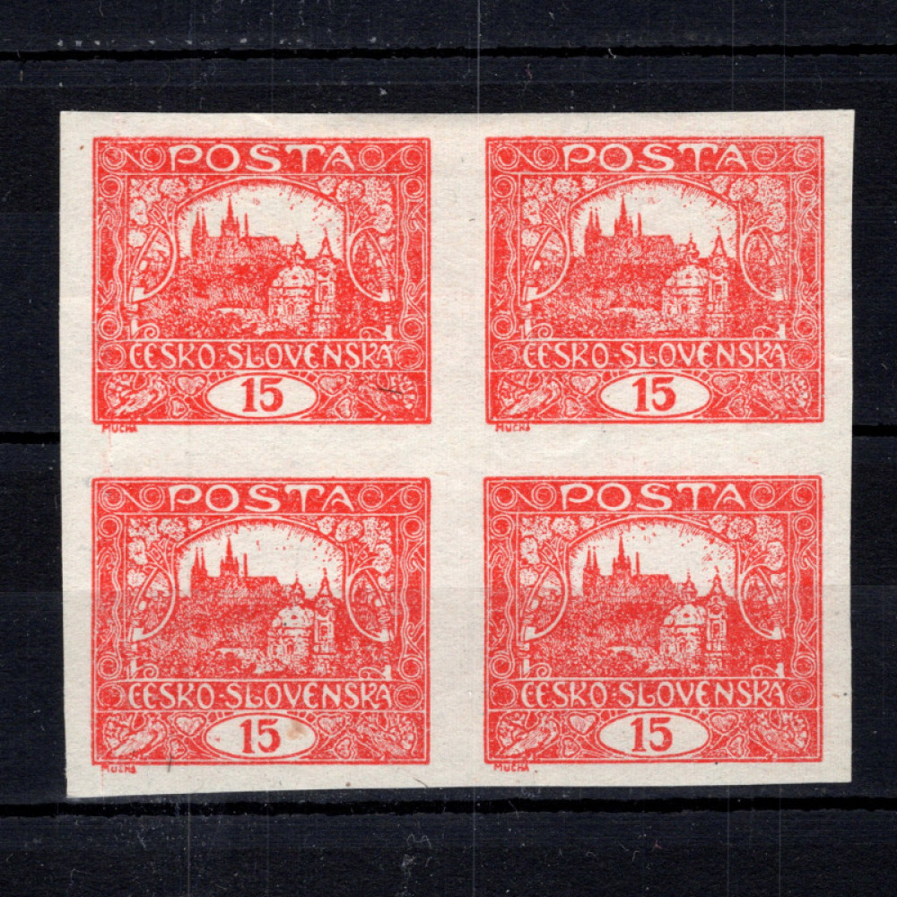 Viererblock Tschechoslowakie, Pof.7 (Mi. 26)*, 15h