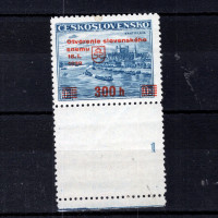 Selo com número de chapa Tchecoslováquia, Pof.350 (Mi. 405), MH, 300h/10 Kč