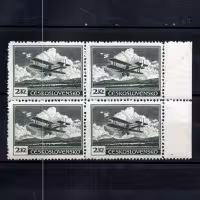 Bloque de cuatro Checoslovaquia, Pof.L9 (Mi. 305), MNH, 2 Kč