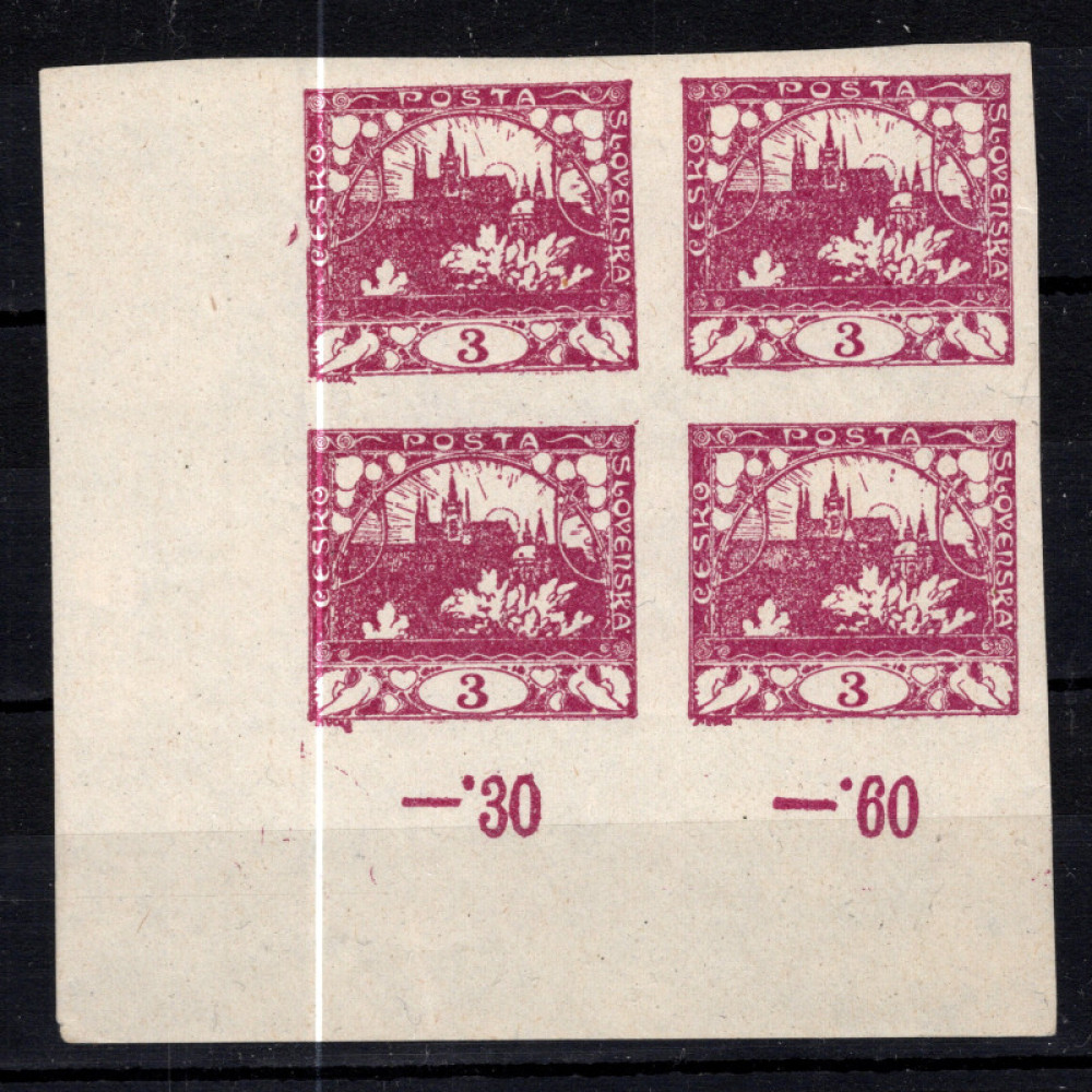 Quadra Tchecoslováquia, Pof.2 (Mi. 1), MH, 3h