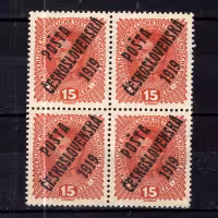 Block of four Czechoslovakia, Pof.38 (Mi. 63), MH, 15h