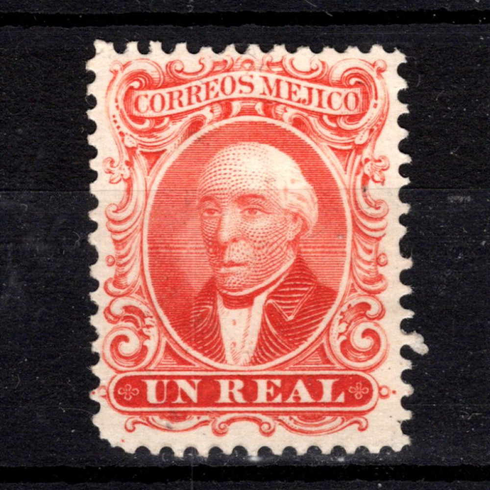 Briefmarke Mexico, Mi.14II (SG 15a)*, 1 Mexican