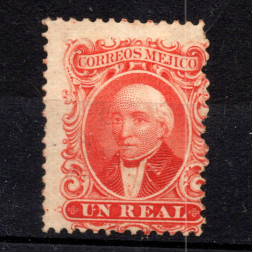 Briefmarke Mexico, Mi.14II (SG 15a)*, 1 Mexican