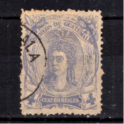 Sello Guatemala, Mi.13 (SG 13), Usado #, 4 R
