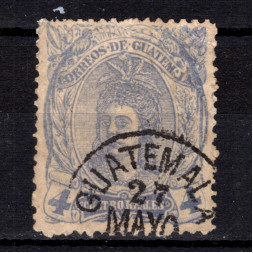 Sello Guatemala, Mi.13 (SG 13), Usado #, 4 R