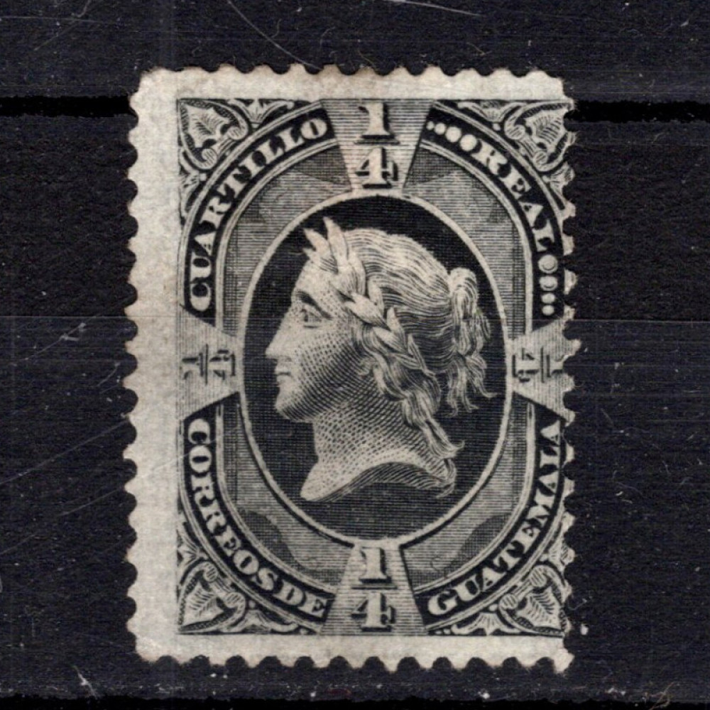 Selo Guatemala, Mi.7 (SG 7), (*), 1/4 r