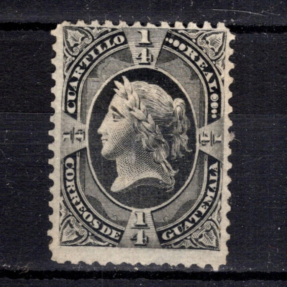 Sello Guatemala, Mi.7 (SG 7), (*), 1/4 r
