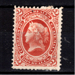 Známka Guatemala, Mi.10 (SG 10)(*), 2 r