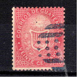 Sello Guatemala, Mi.4 (SG 4), Usado #, 20 ¢