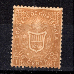 Sello Guatemala, Mi.1 (SG 1), MH, 1 ¢