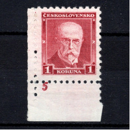 Briefmarken mit Kennzeichen Tschechoslowakie, Pof.260 (Mi. 297A)*, 1 Kč